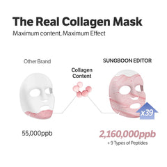 SUNGBOON EDITOR collagen mask hydrogel sheet ready for nightly use and absorption.