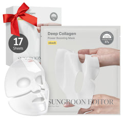 SUNGBOON EDITOR collagen mask packaging emphasizes premium hydration.