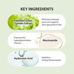 Sungboon Editor Green Tomato Pore Lifting Ampoule bottle on a clean display.