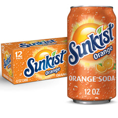 Sunkist Orange Soda can front view highlighting bold citrus flavor for quick refreshment