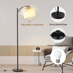 SUNMORY arc floor lamp with rotatable head directs light precisely.