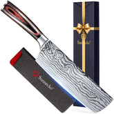 Sunnecko Nakiri 7-inch knife with razor edge for precise slicing