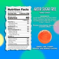 Sunny Island fruit flavor hard candy assortment with lime, cherry, orange, lemon, and berry.