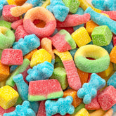 Sunny Island gummy worms for party buffets with bold sour flavor.