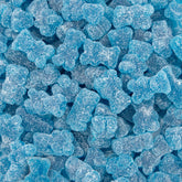 Sunny Island Sour Bears Blue Raspberry gummies in a 1 lb bag for snack tables.