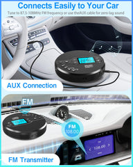 Sunoony discman with FM transmitter for in-car music via radio