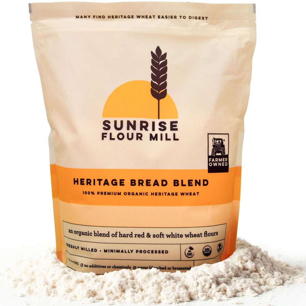 Sunrise Flour Mill Heritage Bread Flour Pack ready for golden crust loaves.