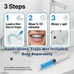 Sunshine Remineralization Gel in mouth tray for remineralization session.
