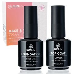 SUNUV base coat application for a smooth gel manicure with lasting shine