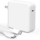 Sunveza 118W USB-C charger front view powering a MacBook Pro quickly