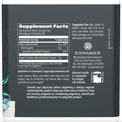 Sunwarrior Creatine Monohydrate powder scoop enables precise serving for consistent training.