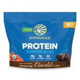Sunwarrior organic plant-based chocolate protein powder for daily shakes