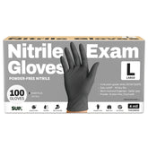 SUP Powder-Free Nitrile gloves in black box offer quick, hygienic access.