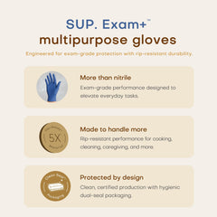 SUP textured fingertips nitrile gloves enhance grip and tactile control.