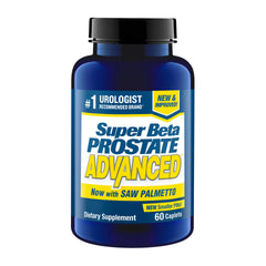 SUPER BETA PROSTATE bottle pour showing easy daily dosing for urinary comfort.
