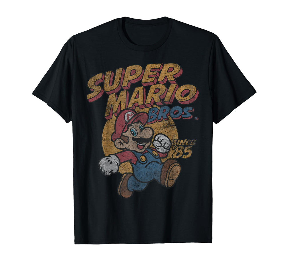 Super Mario Bros Since '85 vintage poster T-shirt for casual retro-gaming style.