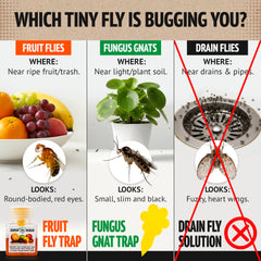 Super Ninja trap beside fruit bin helps reduce indoor fruit fly activity