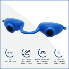 Super Sunnies Evo tanning bed goggles blue for indoor booths and salons