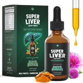SuperBonsai Super Liver bottle pour shows easy daily dosing for liver support