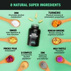 SuperBonsai ingredient list close-up featuring Milk Thistle and DHM for holistic support.