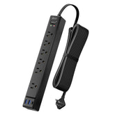 SUPERDANNY 10ft flat plug extension cord powers multiple devices with a slim design.
