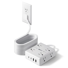 Superdanny 20ft flat-plug extension cord ideal for behind furniture.