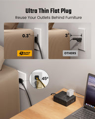 SUPERDANNY four-side outlet layout minimizes obstruction for simultaneous plugging
