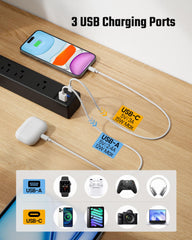 SUPERDANNY USB-A and USB-C ports charge phones and tablets quickly.