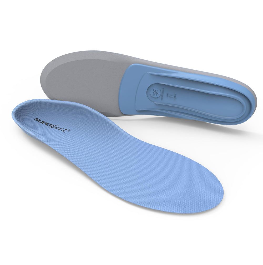 Superfeet All-Purpose Blue insoles provide arch support for daily activities.