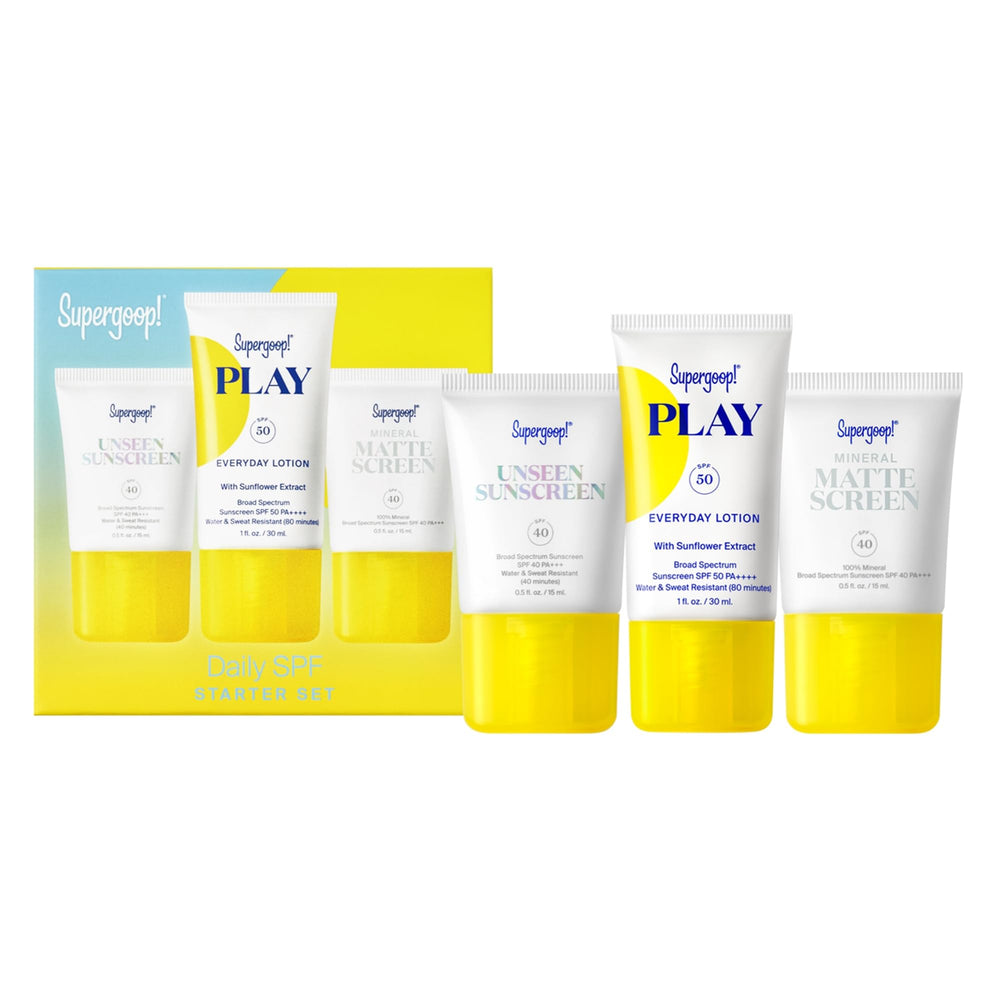 Supergoop Unseen Sunscreen bottle with invisible finish and broad-spectrum protection.