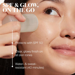 Supergoop Destination Glow travel kit shown in compact, carry-on friendly packaging.