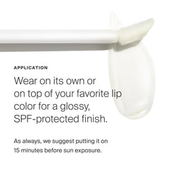 Supergoop Lipscreen Shine applied on bare lips for natural gloss