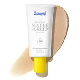 Supergoop! Mineral Mattescreen SPF 40 bottle delivers a matte finish with broad spectrum SPF 40.