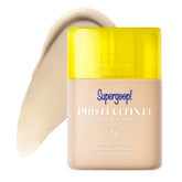 Supergoop! Protec(tint) SPF 50 bottle with easy pour for quick daily protection.