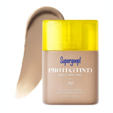 Supergoop Protec(tint) SPF 50 bottle showing lightweight protection and easy blending