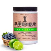 Superieur Electrolytes canister lime blueberry for refreshing daily hydration with plant minerals.