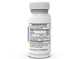 Close-up of Superior Source B-1 100 mg tablets