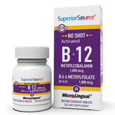 Superior Source No Shot B12 methylcobalamin tablets dissolve quickly for fast absorption.