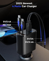 SUPERONE 4-in-1 USB-C car charger supports versatile device charging