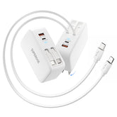 SUPERONE retractable charger with dual cables reduces clutter on a desk or nightstand
