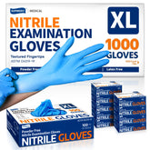 Supmedic nitrile gloves blue box, 3.5 mil, sturdy barrier for daily tasks.