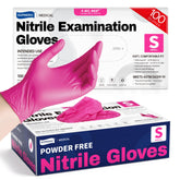 Supmedic Nitrile Gloves Rose Orchid 100-count box for quick checks and professional look