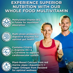 SUPPLEMENTS STUDIO vegan multivitamin foil packaging shows natural non-GMO formulation
