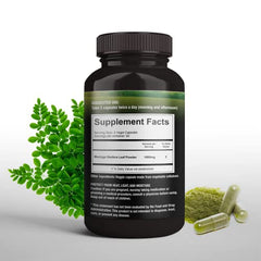 SUPREME HERBALS moringa powder capsule portion shows two-capsule serving