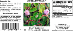 Supreme Nutrition Mimosa Supreme bottle on a clean surface illustrating cGMP manufacturing standards