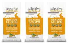 Supreme Selective Naturals Meadow Loops - boîte trio, récompense saine pour lapins et cobayes.