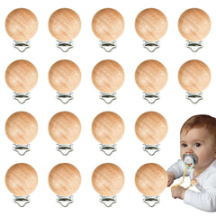 Suptizizkz wooden pacifier clip natural tone; secure and handy.