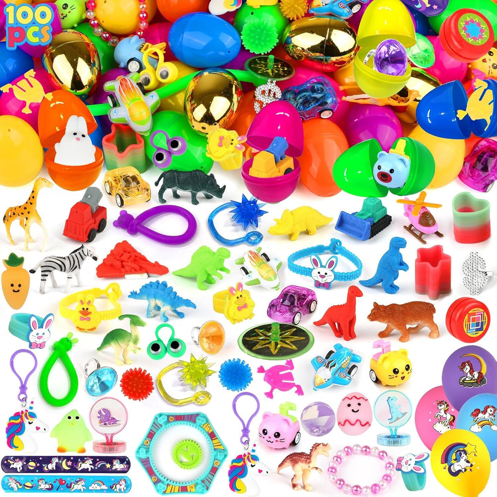 SURCVIO 6 surprise golden eggs pack, a vibrant Easter egg hunt set for kids.