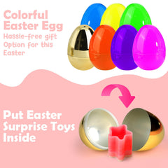 SURCVIO easter eggs with toys inside, compact plastic eggs perfect for classroom rewards.