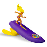 Surfer Dudes Newport Naomi mini surfer on the beach ready for wave play.